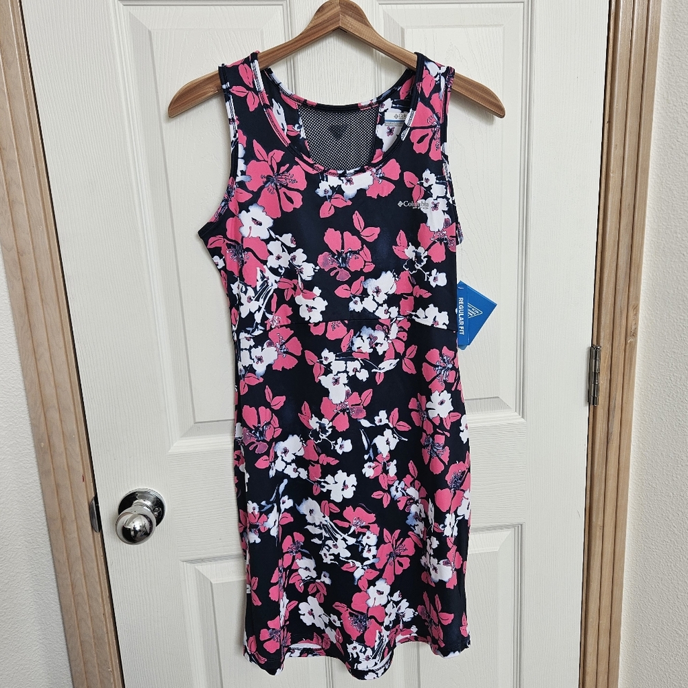 NWT Columbis Women's PFG Freezer™ III Dress Pink Floral Midway Bay Dress Size SM
